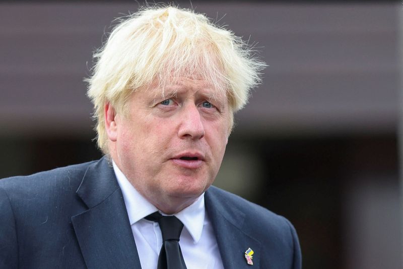 &copy; Reuters. FILE PHOTO: British Prime Minister Boris Johnson attends the funeral of Northern Ireland's former First Minister David Trimble, one of the key peace brokers of the Good Friday Agreement, at Harmony Hill Presbyterian Church, in Lisburn, Northern Ireland, A