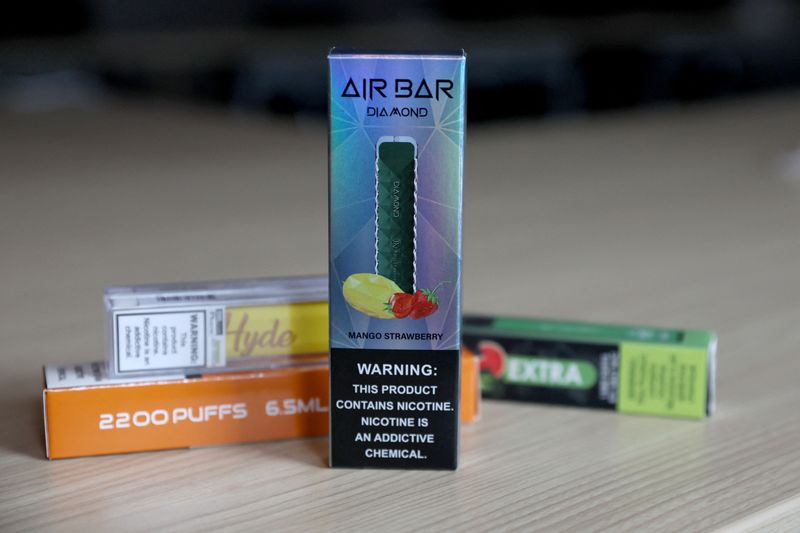 &copy; Reuters. Flavored disposable e-cigarettes are seen in this illustration taken July 18, 2022. REUTERS/Shannon Stapleton