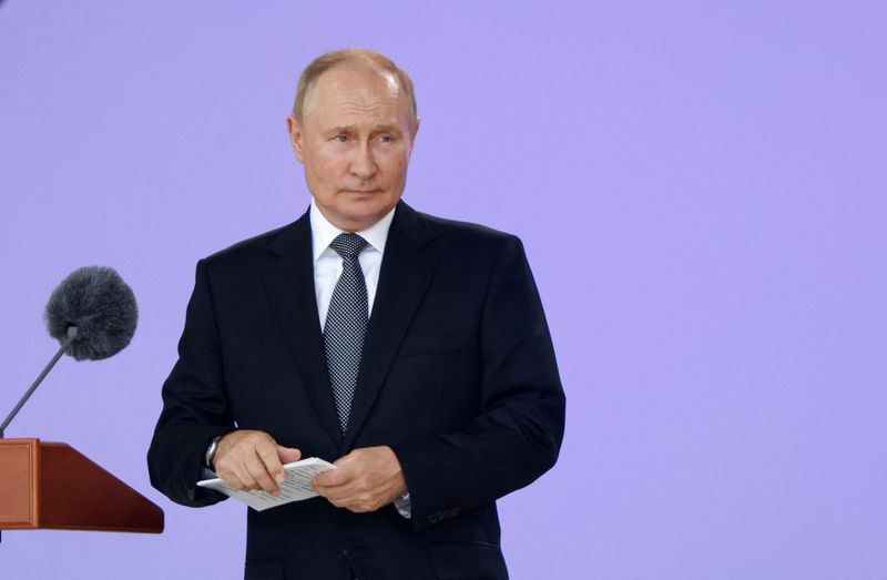 &copy; Reuters. El presidente ruso, Vladimir Putin, durante una ceremonia celebrada en la región de Moscú, Rusia, el 15 de agosto de 2022. REUTERS/Maxim Shemetov