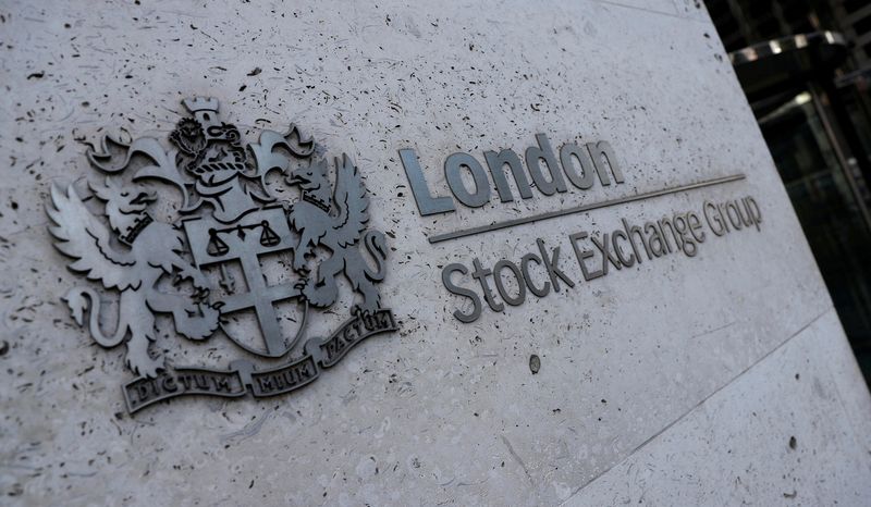 &copy; Reuters. FILE PHOTO: Signage is seen outside the entrance of the London Stock Exchange in London, Britain. Aug 23, 2018. REUTERS/Peter Nicholls/File Photo
