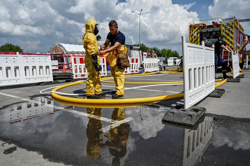 Ukraine carries out emergency drills near nuclear plant on frontline