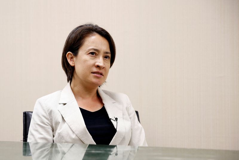 &copy; Reuters. FILE PHOTO: Hsiao Bi-khim, a lawmaker from Taiwan's ruling Democratic Progressive Party, speaks during an interview in Taipei, Taiwan October 19, 2016.  REUTERS/Tyrone Siu/File Photo