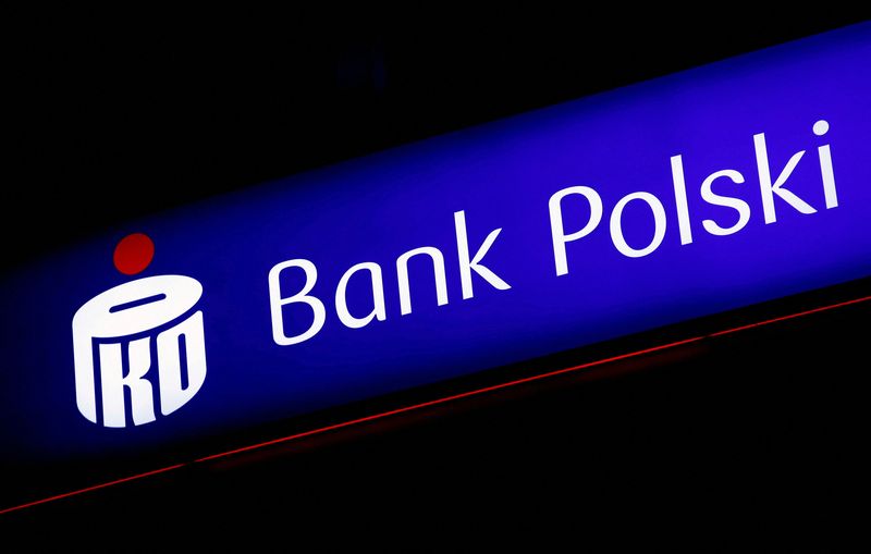 &copy; Reuters. FILE PHOTO: The logo of the PKO BP is seen on the bank's headquarters in Warsaw, Poland, May 6, 2016. REUTERS/Kacper Pempel