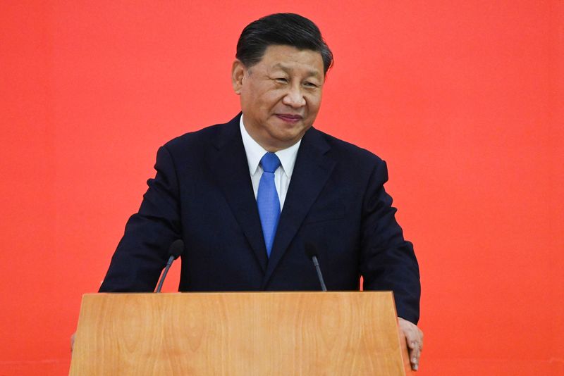&copy; Reuters. الرئيس الصيني شي جين بينغ يتحدث في هونج كونج يوم 30 يونيو 2022 . صورة لرويترز .