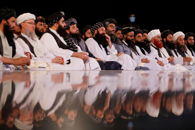 &copy; Reuters. زعماء طالبان يحضرون  احتفال الذكرى السنوية الأولى لاستيلاء طالبان على كابول في كابول بأفغانستان يوم 15 أغسطس آب 2022. تصوير: علي خارا - رويترز.