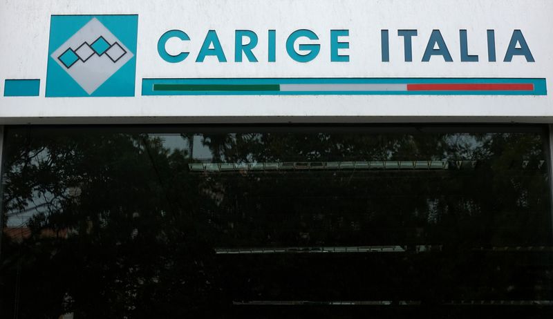 &copy; Reuters. Il logo di Banca Carige a Roma. REUTERS/Max Rossi