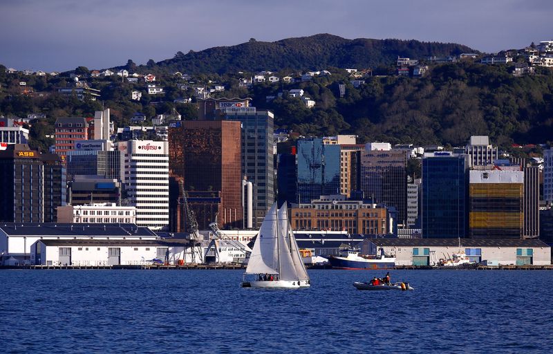 &copy; Reuters. A sailing boat can be seen in front of the central business district (CBD) of Wellington in New Zealand, July 2, 2017. Picture taken July 2, 2017.   REUTERS/David Gray