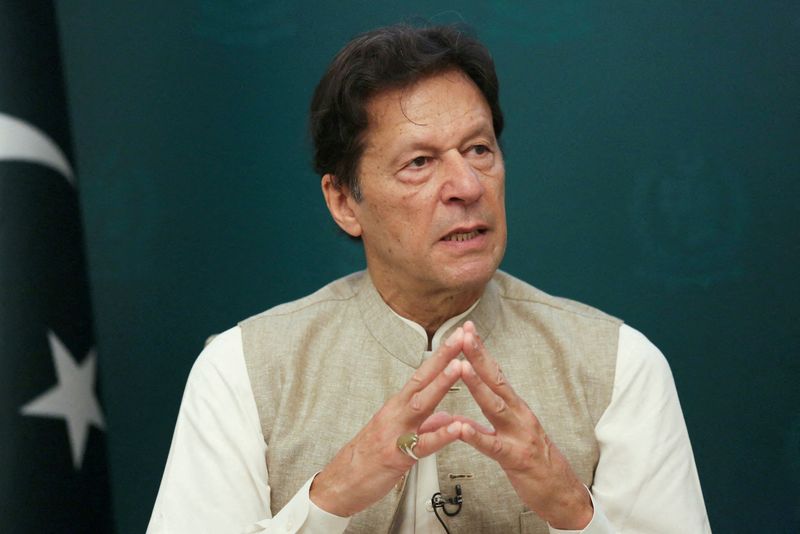 &copy; Reuters. FILE PHOTO: Pakistan's Prime Minister Imran Khan speaks during an interview with Reuters in Islamabad, Pakistan June 4, 2021. REUTERS/Saiyna Bashir/File Photo