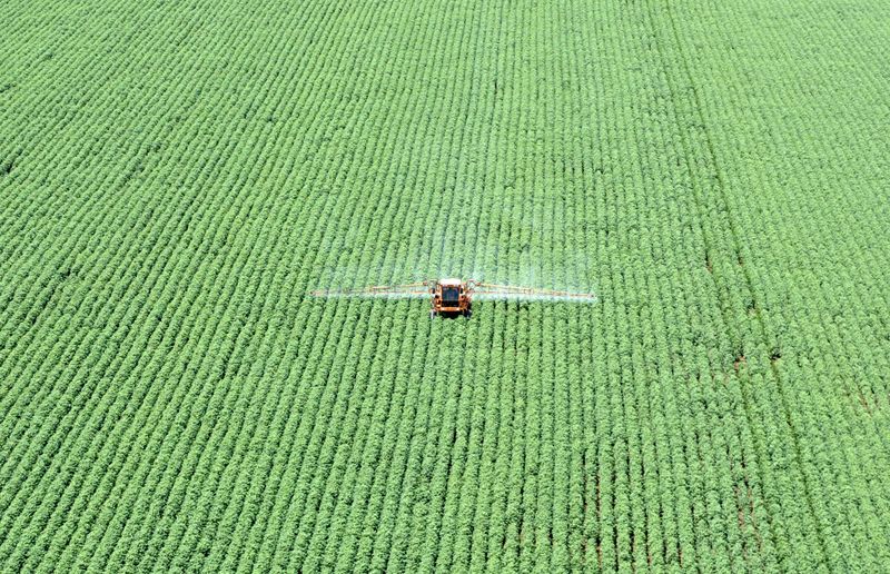 &copy; Reuters. Aplicação de agroquímicos em lavoura de soja em Primavera do Leste (MT) 
16/03/2004
REUTERS/Paulo Whitaker