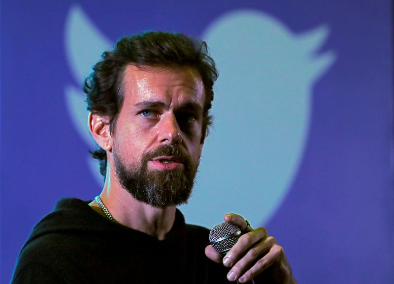 &copy; Reuters. FILE PHOTO: Twitter CEO Jack Dorsey addresses students during a town hall at the Indian Institute of Technology (IIT) in New Delhi, India, November 12, 2018. REUTERS/Anushree Fadnavis/