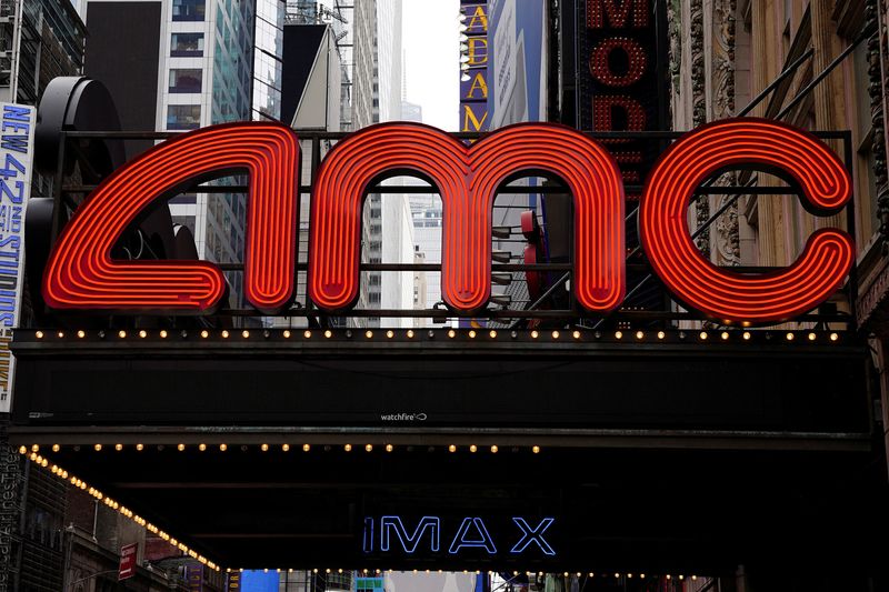 &copy; Reuters. FILE PHOTO: An AMC theatre is pictured in Times Square in the Manhattan borough of New York City, New York, U.S., June 2, 2021.  REUTERS/Carlo Allegri