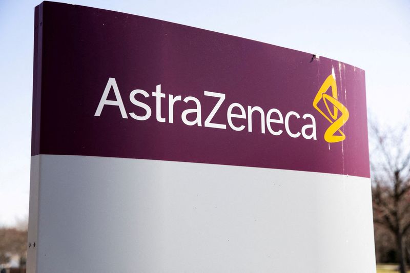 &copy; Reuters. FILE PHOTO: The logo for AstraZeneca is seen outside its North America headquarters in Wilmington, Delaware, U.S., March 22, 2021.  REUTERS/Rachel Wisniewski/File Photo