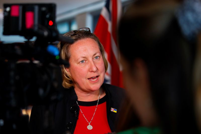 &copy; Reuters. FILE PHOTO: British International Trade Secretary Anne-Marie Trevelyan speaks to the press during an event to launch a free trade deal with Mexico, in London, Britain May 20, 2022. REUTERS/Peter Nicholls/Pool