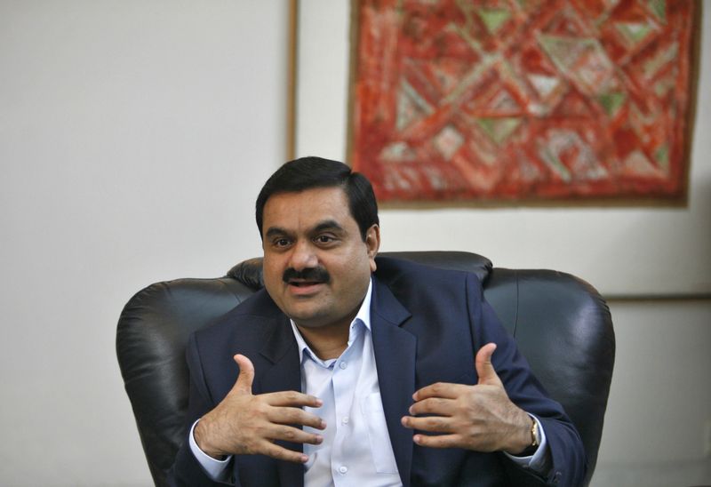 &copy; Reuters. FILE PHOTO: Indian billionaire Gautam Adani speaks during an interview in the western Indian city of Ahmedabad September 24, 2012.  REUTERS/Amit Dave
