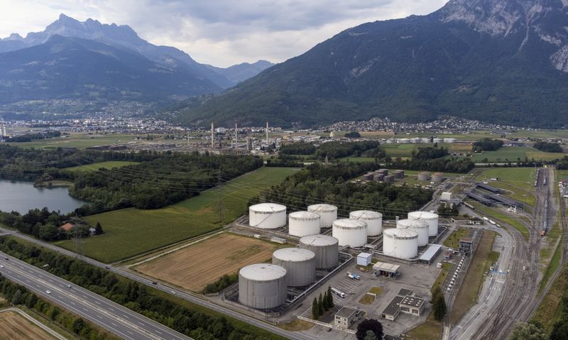 &copy; Reuters. FILE PHOTO: A tanks farm of petrol-based products owned by Tamoil is seen in Aigle, Switzerland, August 5, 2022. REUTERS/Denis Balibouse