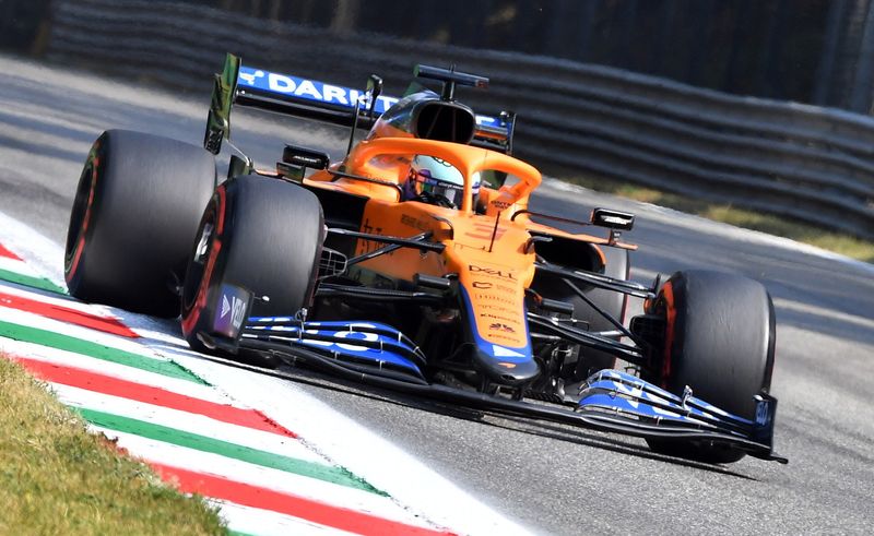 &copy; Reuters. Sept 11, 2021 
Foto de archivo del McLaren de Daniel Ricciardo durante las practicas para e lGP de Italia de la F1 en Monza 
REUTERS/Jennifer Lorenzini