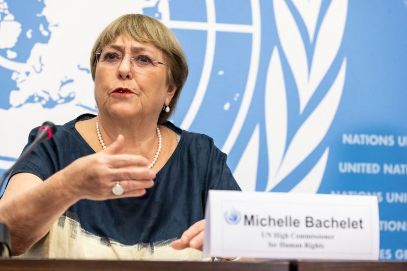 &copy; Reuters. La Alta Comisionada de las Naciones Unidas para los Derechos Humanos, Michelle Bachelet, asiste a su última conferencia de prensa antes del fin de su mandato en la ONU en Ginebra, Suiza. 25 de agosto de 2022. REUTERS/Pierre Albouy