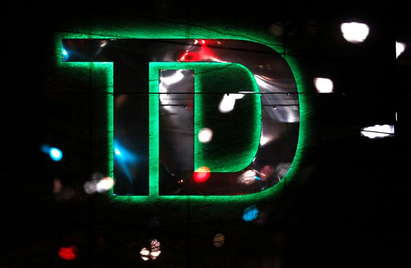 &copy; Reuters. FILE PHOTO: A logo of Toronto Dominion Bank (TD) is seen at a branch location in Toronto, March 6, 2014. REUTERS/Aaron Harris/File Photo