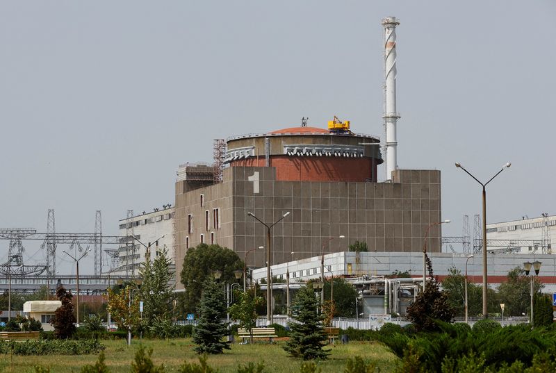 &copy; Reuters. A view shows the Zaporizhzhia Nuclear Power Plant in the course of Ukraine-Russia conflict outside the Russian-controlled city of Enerhodar in Zaporizhzhia region, Ukraine August 22, 2022. REUTERS/Alexander Ermochenko
