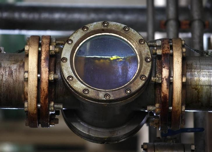 © Reuters. FOTO DE ARQUIVO. Biodiesel é visto através de um tubo na refinaria de biodiesel Patagonia Bioenergia em San Lorenzo, Argentina, 26 de fevereiro de 2010. REUTERS/Enrique Marcarian
