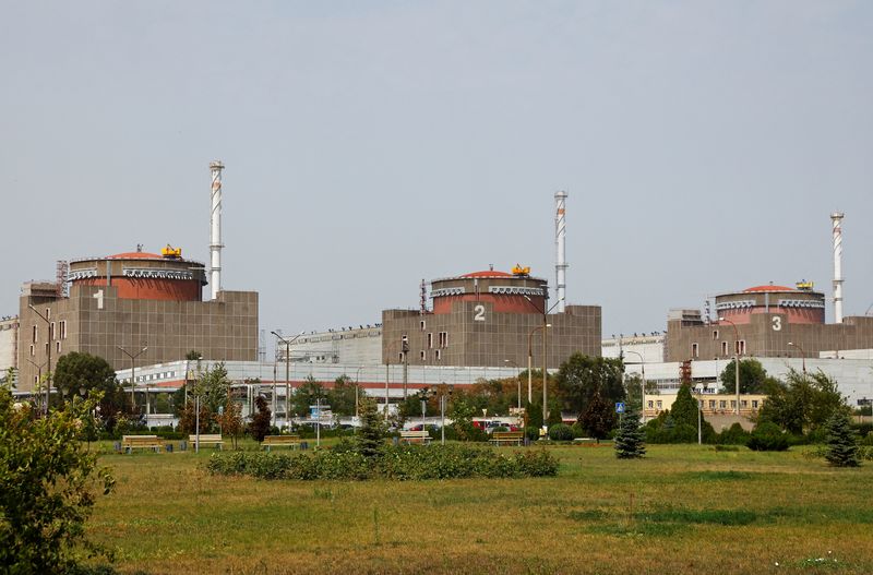 &copy; Reuters. جانب من محطة زابوراجيا النووية الأوكرانية في صورة بتاريخ 22 أغسطس اب 2022. تصوير: ألكسندر ارموتشينكو - رويترز. 