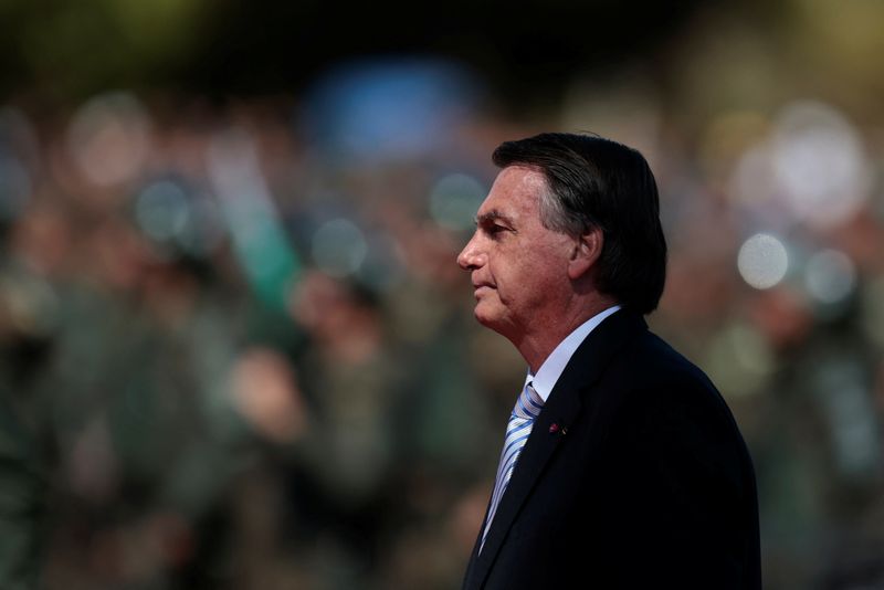 &copy; Reuters. Presidente Jair Bolsonaro durante cerimônia do Dia do Soldado, em Brasília
25/08/2022
REUTERS/Ueslei Marcelino