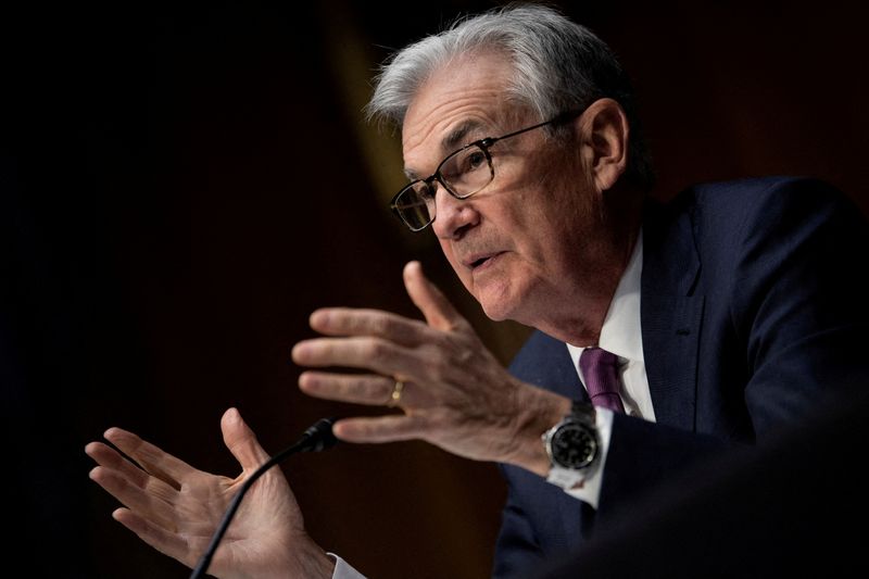 © Reuters. FILE PHOTO: U.S. Federal Reserve Board Chair Jerome Powell speaks during his re-nominations hearing of the Senate Banking, Housing and Urban Affairs Committee on Capitol Hill, in Washington, U.S., January 11, 2022. Brendan Smialowski/Pool via REUTERS