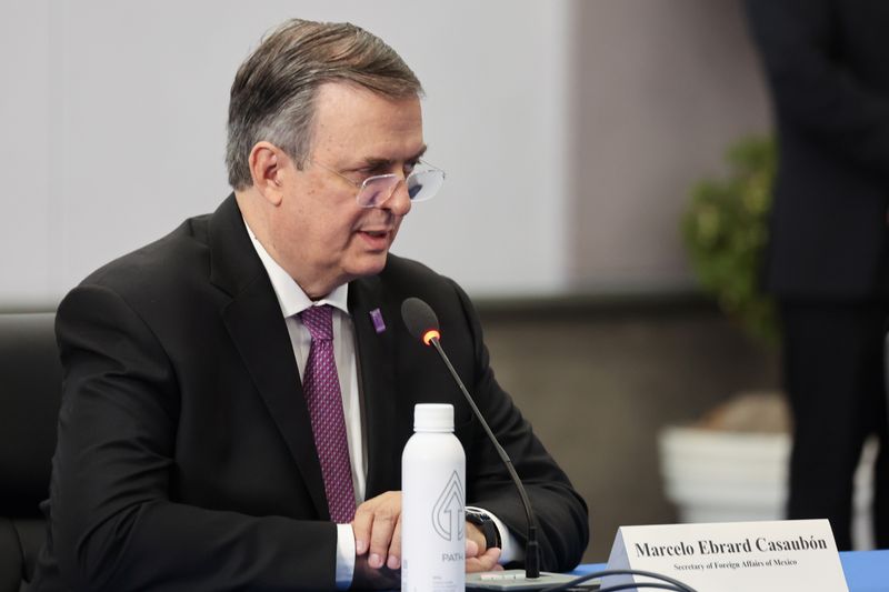 &copy; Reuters. FILE PHOTO: Mexican Foreign Secretary Marcelo Ebrard speaks at a trilateral meeting with U.S. and Canadian counterparts during the ninth Summit of the Americas in Los Angeles, California, U.S., June 10, 2022. REUTERS/Lucy Nicholson