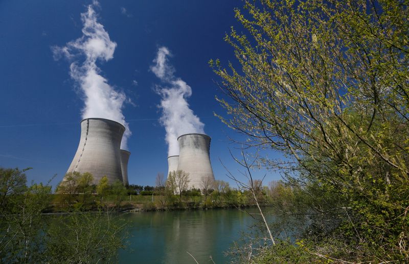 &copy; Reuters. FILE PHOTO: Steam rises from the cooling towers of the Electricite de France nuclear power station of Le Bugey in Saint-Vulbas near Lyon, April 13, 2015. REUTERS/Robert Pratta/File Photo