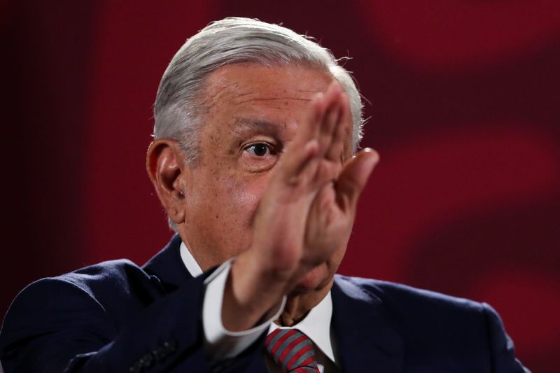 &copy; Reuters. FILE PHOTO: Mexico's President Andres Manuel Lopez Obrador gestures during a news conference at the National Palace in Mexico City, Mexico, June 20, 2022. REUTERS/Edgard Garrido