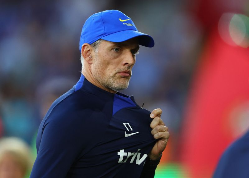 &copy; Reuters. O técnico do Chelsea, Thomas Tuchel, em partida pelo campeonato inglês contra o Southampton, no St. Mary's Stadium. 30 Ago, 2022. REUTERS/David Klein 