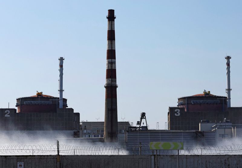 &copy; Reuters. صورة لمحطة زابوريجيا النووية في أوكرانيا يوم الثلاثاء. تصوير: ألكسندر إيرموشينكو - رويترز 