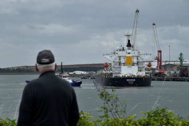 &copy; Reuters. 　８月３０日、国連とトルコが仲介して成立したウクライナ港湾封鎖解除の合意に基づき、これまでにウクライナを出港した食料は約１５０万トン、貨物船は６１隻となった。写真はウクラ