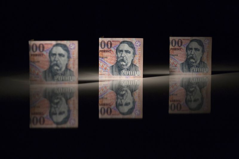 &copy; Reuters. FILE PHOTO: 20,000 Forint notes are seen in this illustration picture in Budapest February 6, 2014. REUTERS/Bernadett Szabo 