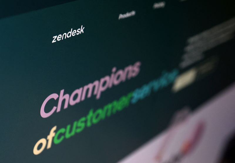 &copy; Reuters. A page of Zendesk website is seen in this illustration taken June 27, 2022. REUTERS/Dado Ruvic/Illustration/File Photo