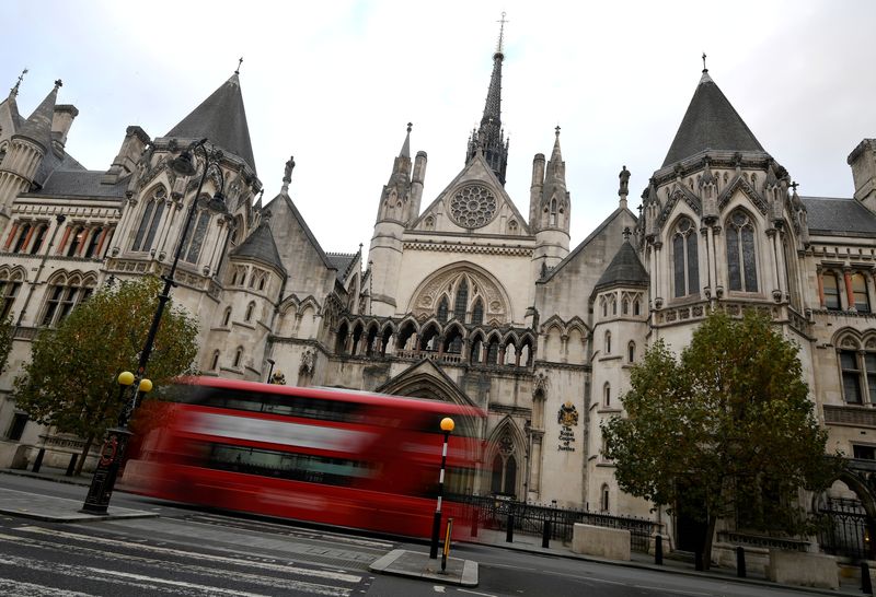 &copy; Reuters. FILE PHOTO: A general view of the Royal Courts of Justice, more commonly known as the High Court, November 2, 2020. REUTERS/Toby Melville