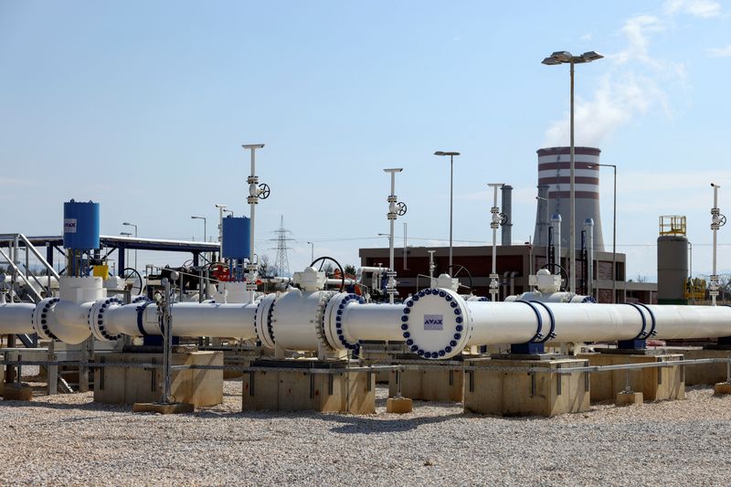 &copy; Reuters. FILE PHOTO: A view of the Interconnector Greece-Bulgaria (IGB) gas pipeline that will carry gas from Komotini to Stara Zagora in Bulgaria, in Komotini, Greece, July 8, 2022. REUTERS/Alexandros Avramidis