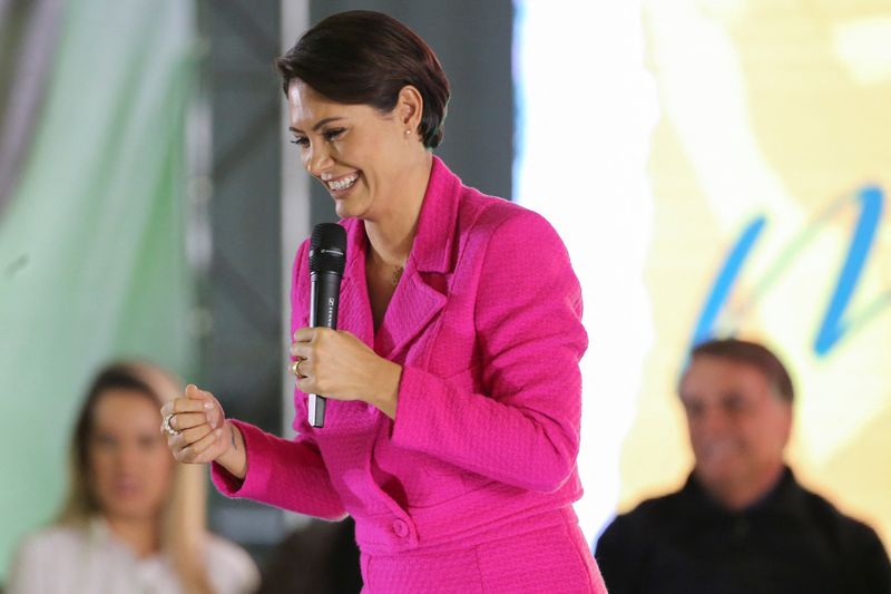 © Reuters. Primeira-dama Michelle Bolsonaro durante evento no Rio Grande do Sul
03/09/2022
REUTERS/Diego Vara