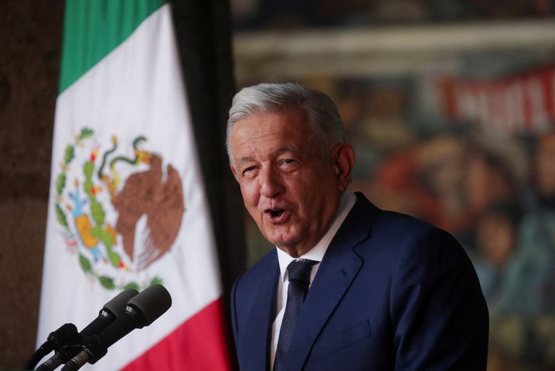 &copy; Reuters. FILE PHOTO: Mexican President Andres Manuel Lopez Obrador holds his fourth state of the union address at the National Palace in Mexico City, Mexico September 1, 2022. REUTERS/Henry Romero