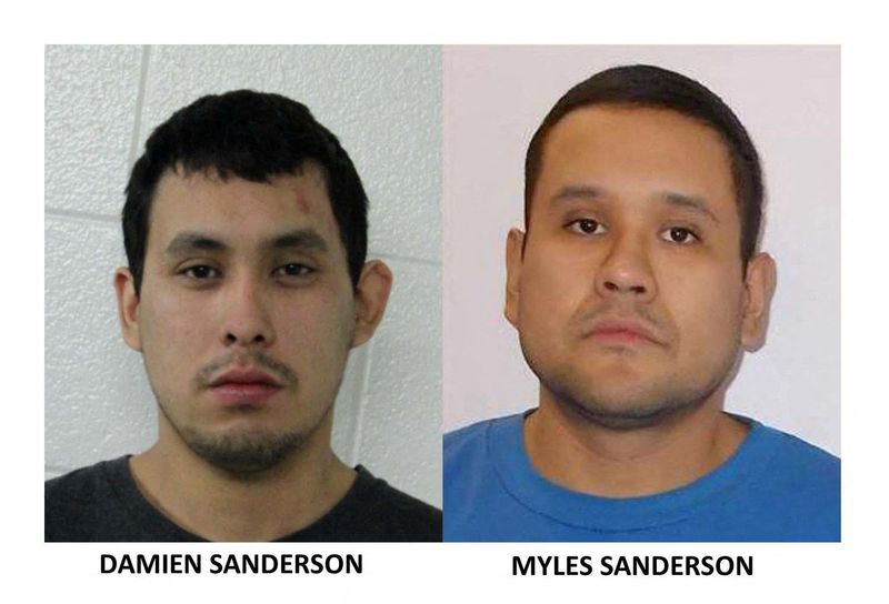 © Reuters. Damien Sanderson and Myles Sanderson, who are named by the Royal Canadian Mounted Police (RCMP) as suspects in stabbings in Canada's Saskatchewan province, are pictured in this undated handout image released by the RCMP September 4, 2022.  RCMP/Handout via REUTERS