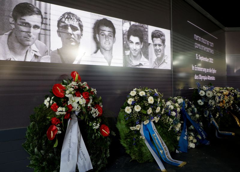 &copy; Reuters. Cerimônia em homenagem às vítimas dos Jogos de Munique de 1972
 5/9/2022   REUTERS/Leonhard Foeger