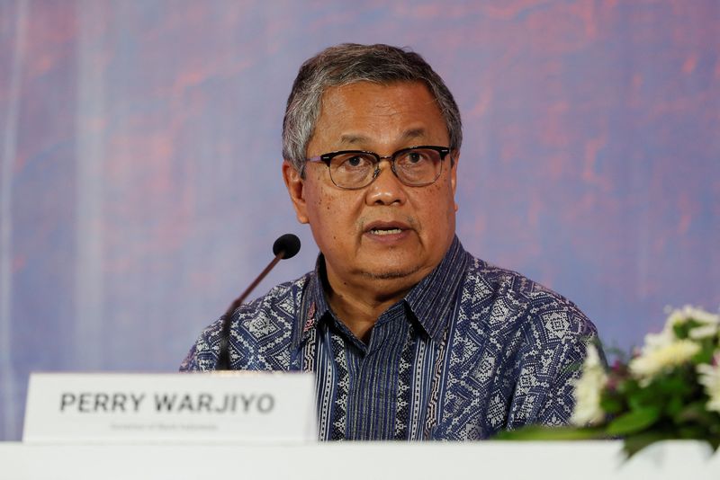 &copy; Reuters. FILE PHOTO: Indonesia's Central Bank Governor Perry Warjiyo speaks during a news conference, at the G20 Finance Ministers Meeting in Nusa Dua, Bali, Indonesia, July 16, 2022. Made Nagi/Pool via REUTERS
