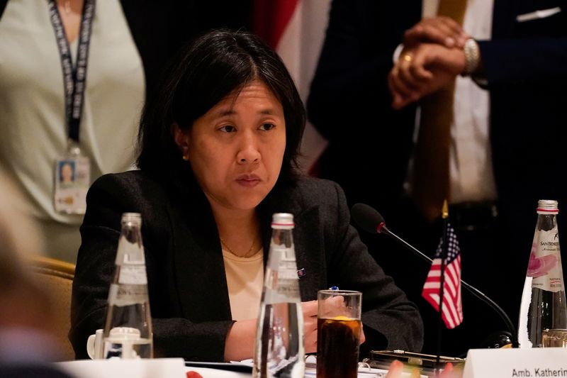 &copy; Reuters. U.S. Trade Representative Katherine Tai attends a meeting with ASEAN leaders and U.S. business representatives as part of the Association of Southeast Asian Nations (ASEAN) U.S.- ASEAN Special Summit, in Washington, U.S., May 12, 2022. REUTERS/Elizabeth F