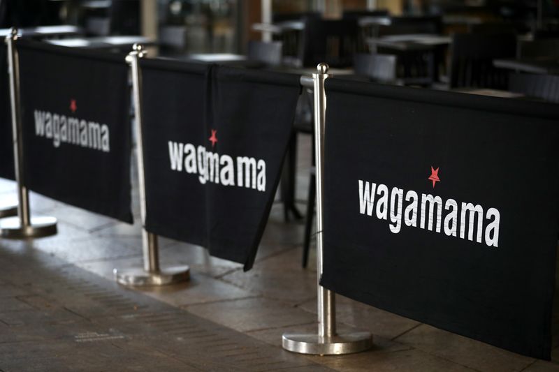 &copy; Reuters. Signs of Wagamama restaurant are seen in London, Britain, October 5, 2020. REUTERS/Hannah McKay