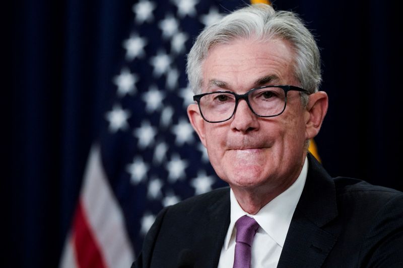 &copy; Reuters. Chair do Fed, Jerome Powell, durante coletiva de imprensa em Washington, Estados Unidos
27/07/2022 REUTERS/Elizabeth Frantz