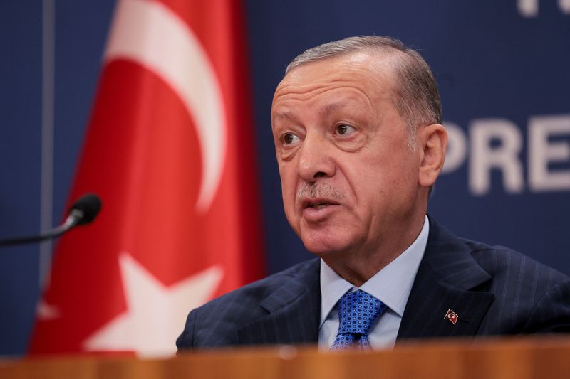 &copy; Reuters. الرئيس التركي رجب طيب أردوغان يتحدث في بلجراد يوم السابع من سبتمبر ايلول 2022. تصوير: ماركو ديوريتسا - رويترز. 