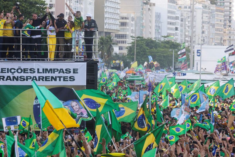 &copy; Reuters. Bolsonaro participa de ato eleitoral no Rio de Janeiro, durante as festividades do Bicentenário da Independência
07/09/2022
REUTERS/Ricardo Moraes