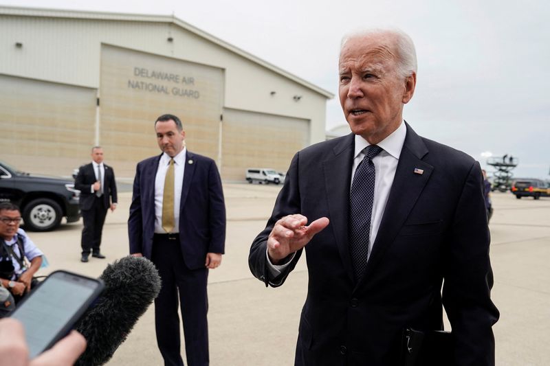 &copy; Reuters. Il presidente degli Stati Uniti Joe Biden a New Castle, Delaware.      REUTERS/Joshua Roberts