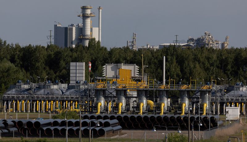 &copy; Reuters. FILE PHOTO: The gas compressor station, a part of Polish section of the Yamal pipeline that links Russia with western Europe which is owned by a joint venture of Gazprom and PGNiG but it is operated by Poland's state-owned gas transmission company Gaz-Sys