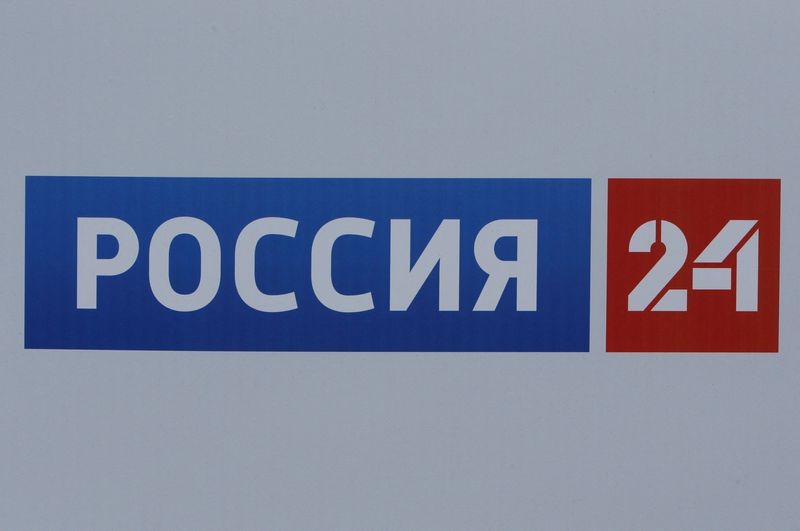 &copy; Reuters. FILE PHOTO: The logo of Russia's Rossiya 24 TV channel is seen on a board at the St. Petersburg International Economic Forum 2017 (SPIEF 2017) in St. Petersburg, Russia, June 1, 2017. Picture taken June 1, 2017. REUTERS/Sergei Karpukhin/File Photo